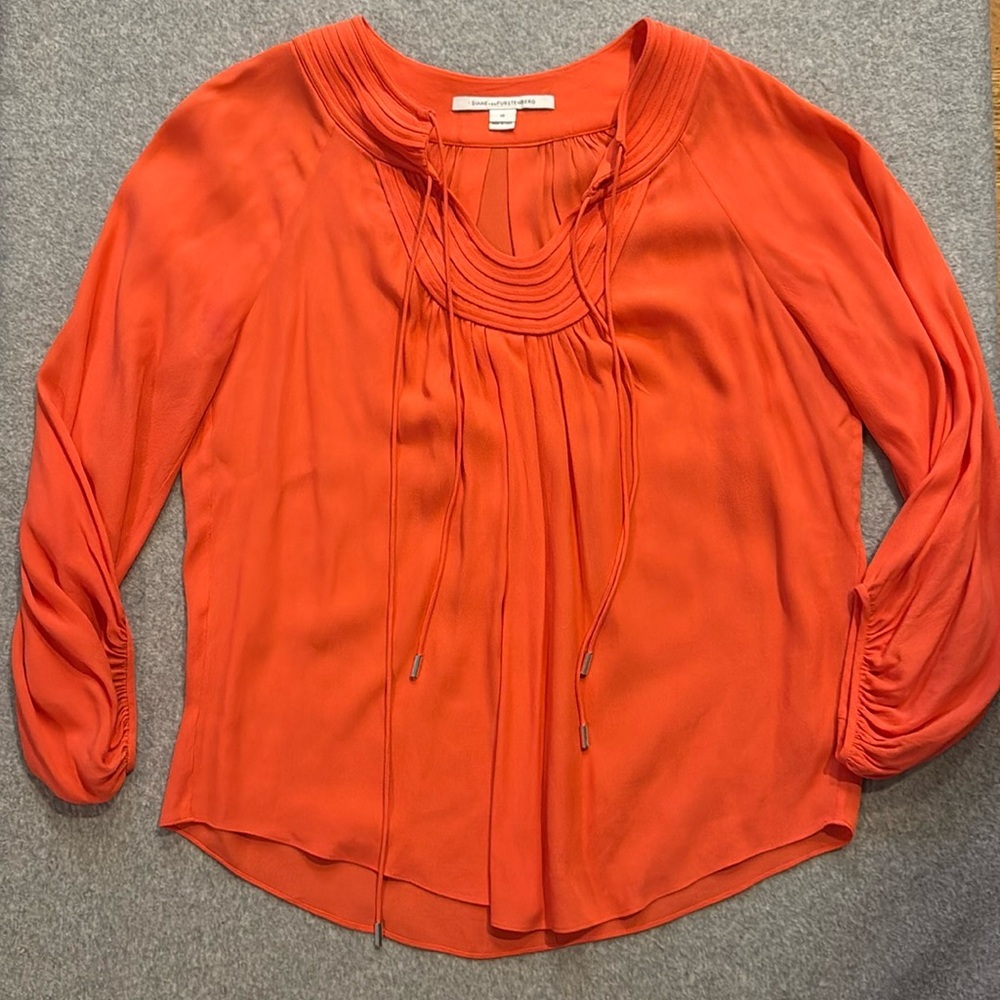 Diane von Furstenburg long sleeved blouse- Size 10